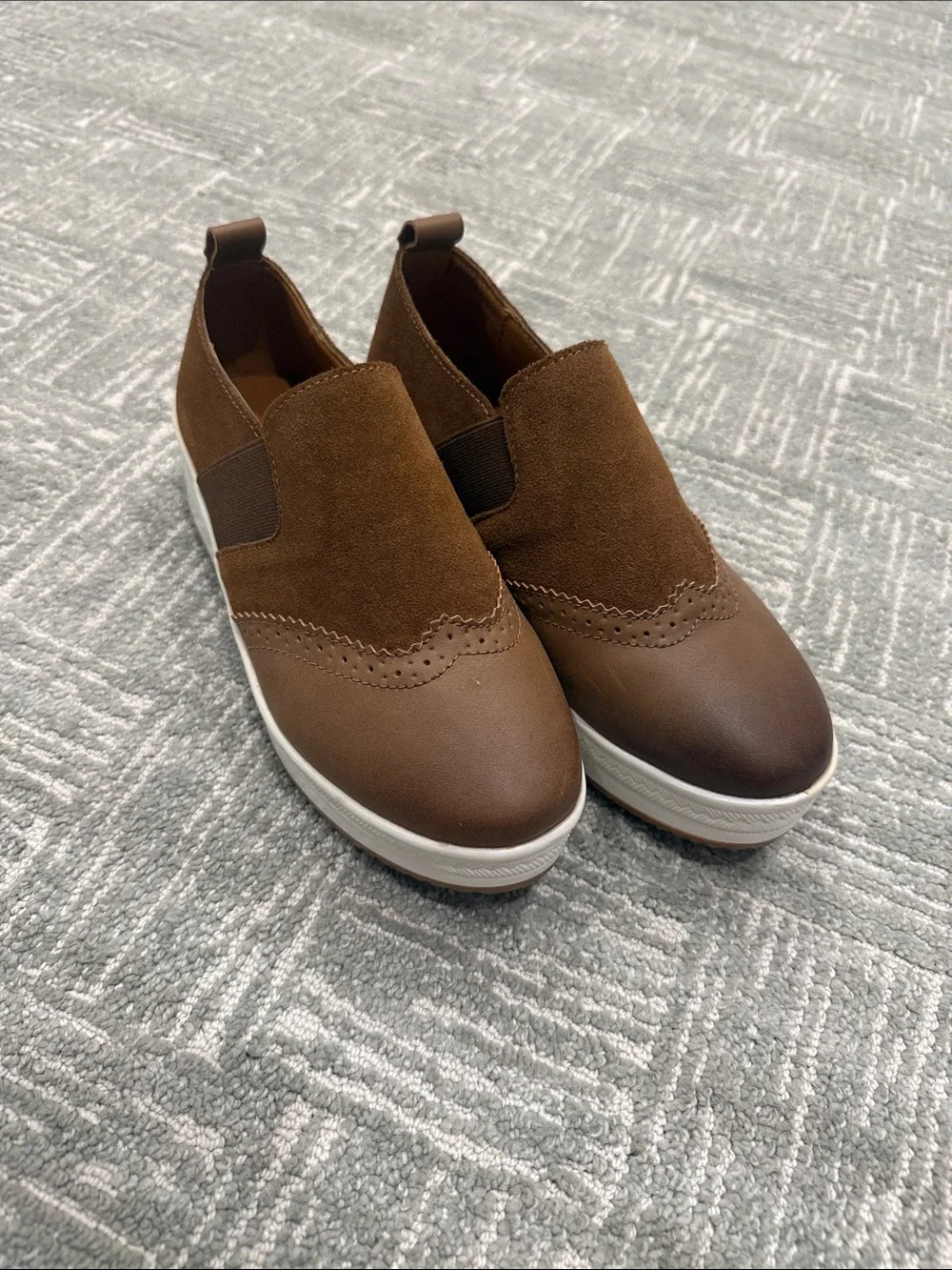 Brown Platform Slip-On Sneakers